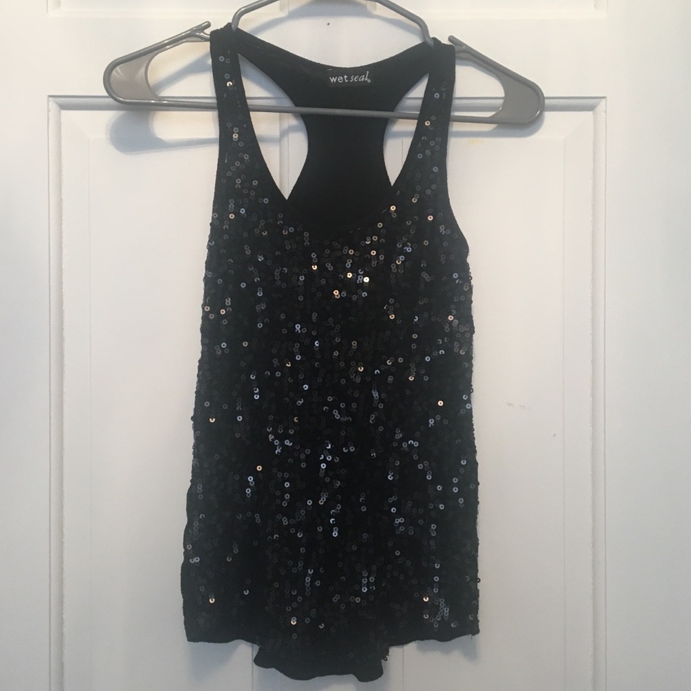 Black sequin top